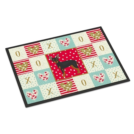 Carolines Treasures 18 x 27 in. Prague Ratter Love Indoor or Outdoor Mat CK5884MAT